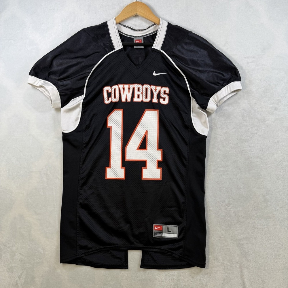 Oklahoma State Cowboys Nike Pro Cut NCAA Football Jersey 14 Mens Large Black
